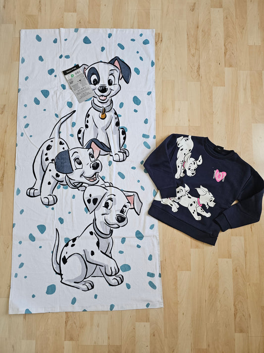 Dalmatiner Badetuch und Pullover (Grösse 128)